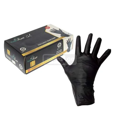 Quality polyethylene glove, black MEDIUM